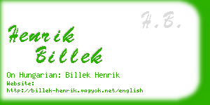 henrik billek business card